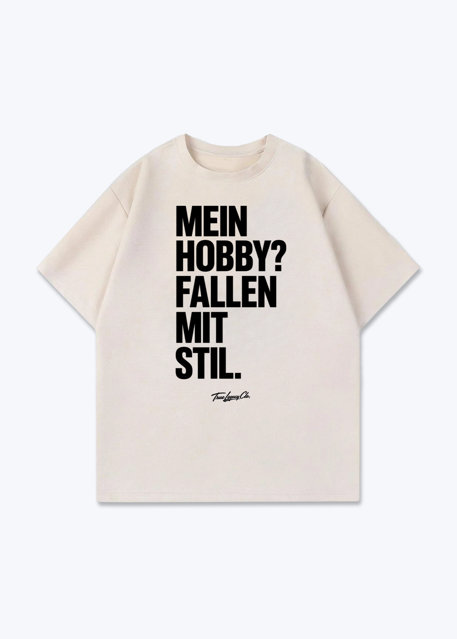 FALLEN MIT STIL - Oversized Shirt - Beige Front (Designed)