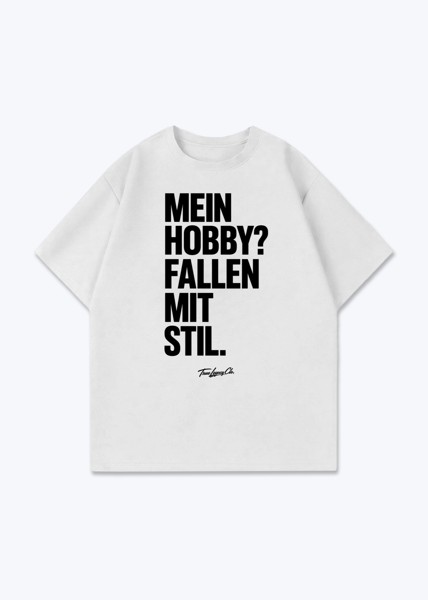 FALLEN MIT STIL - Oversized Shirt - White Front (Designed)