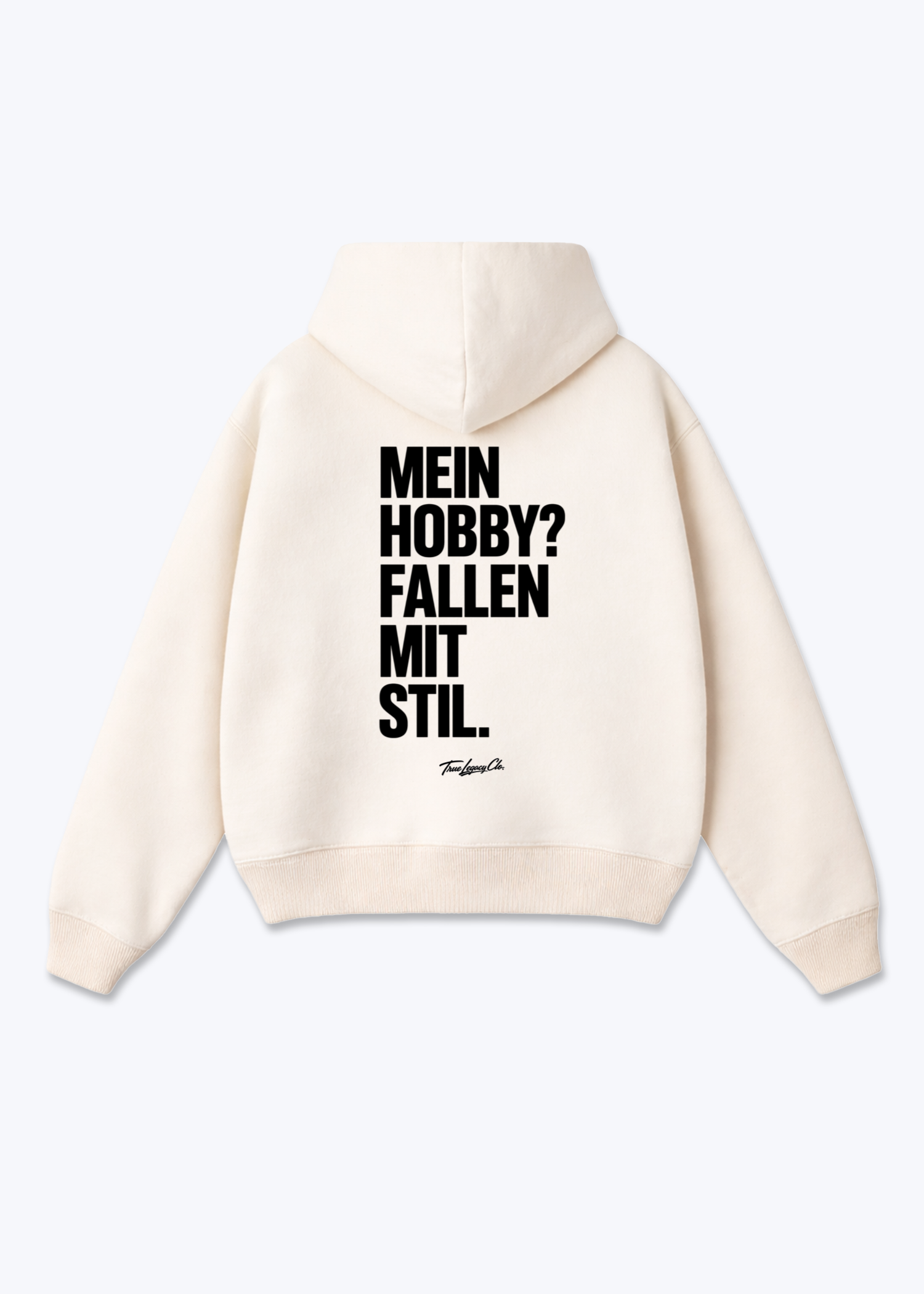 FALLEN MIT STIL - Oversized Hoodie - Beige Back (Designed)