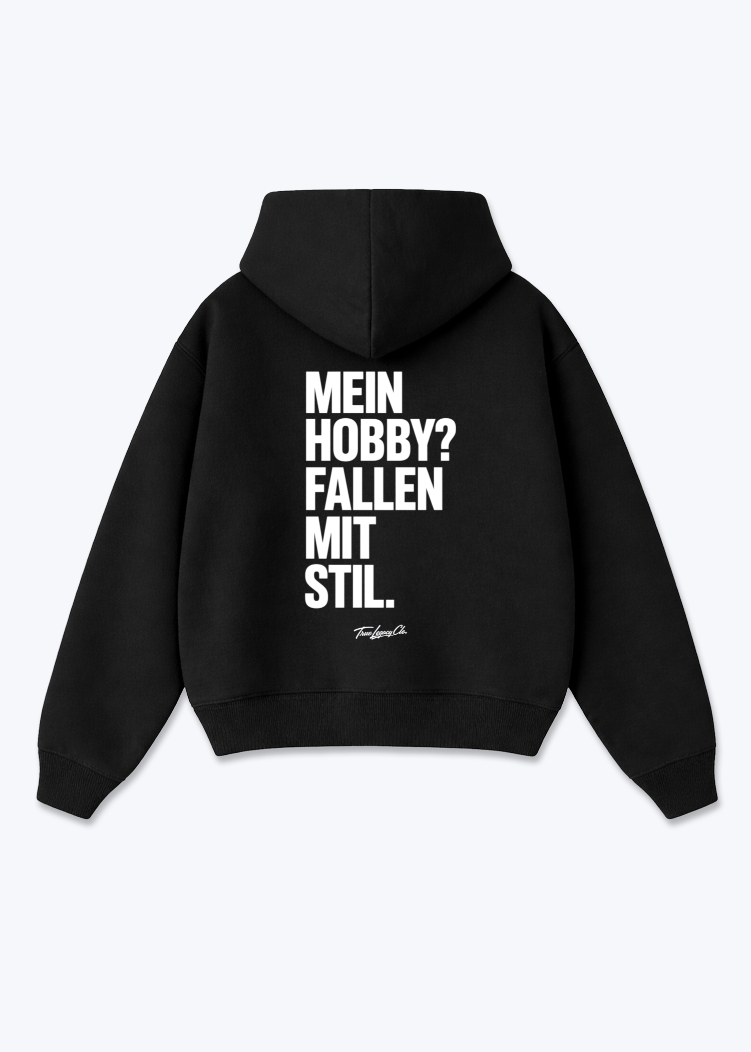 FALLEN MIT STIL - Oversized Hoodie - Black Back (Designed)