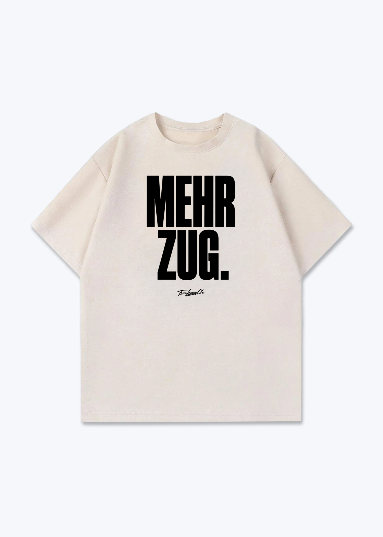 MEHR ZUG - Oversized Shirt - Beige Front (Designed)