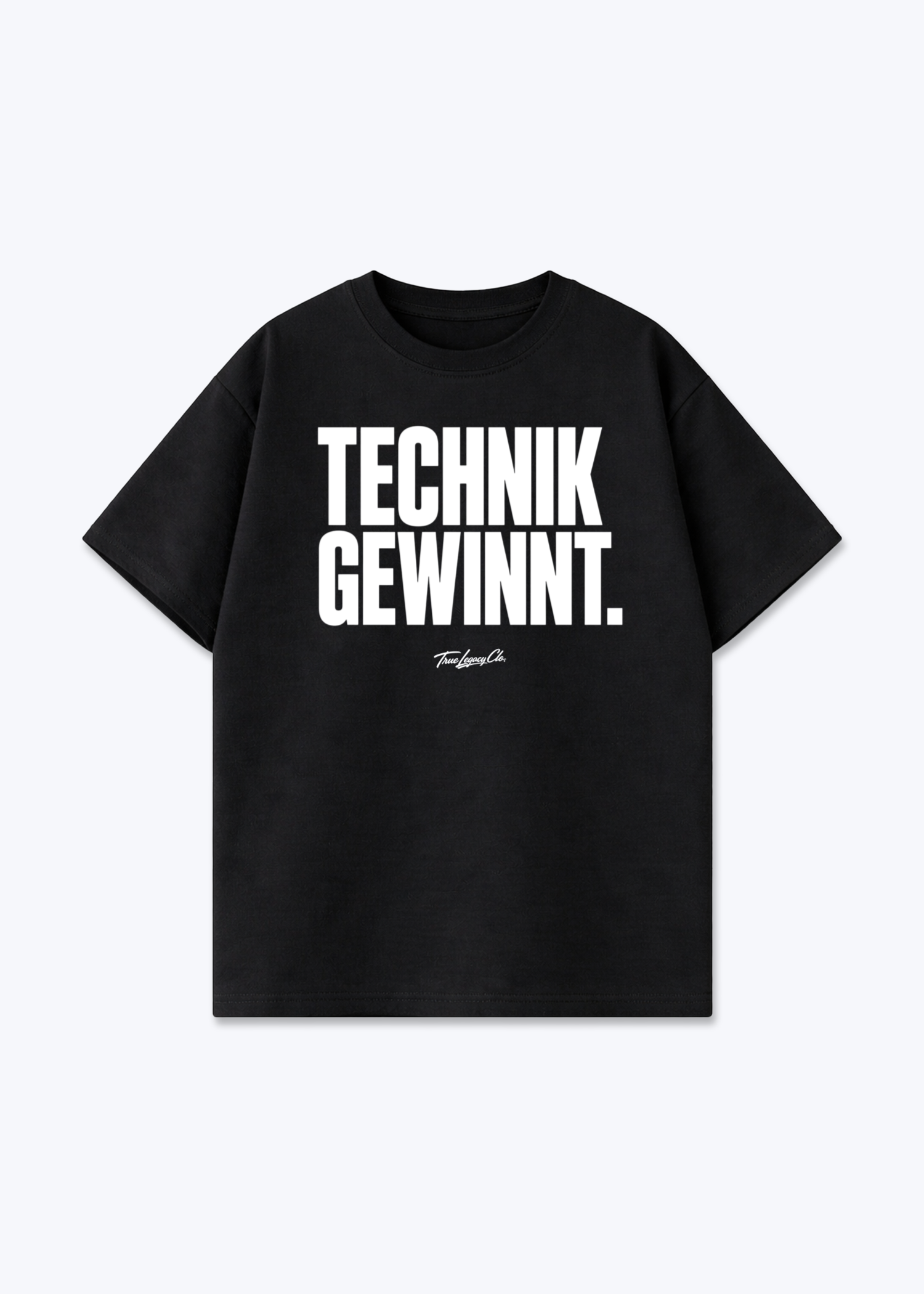 TECHNIK GEWINNT - Oversized Shirt - Black Front (Designed)