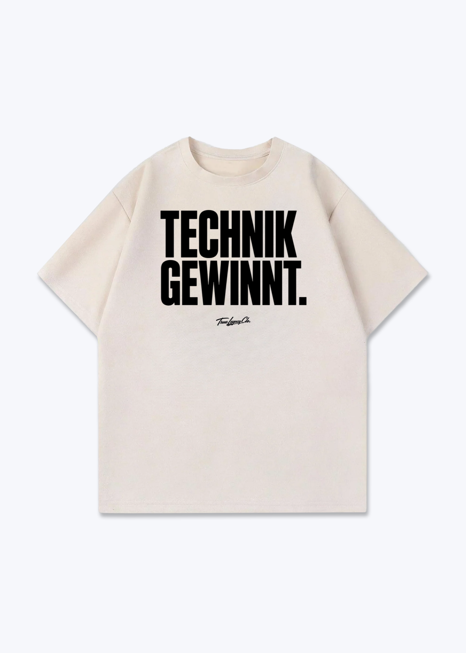 TECHNIK GEWINNT - Oversized Shirt - Beige Front (Designed)
