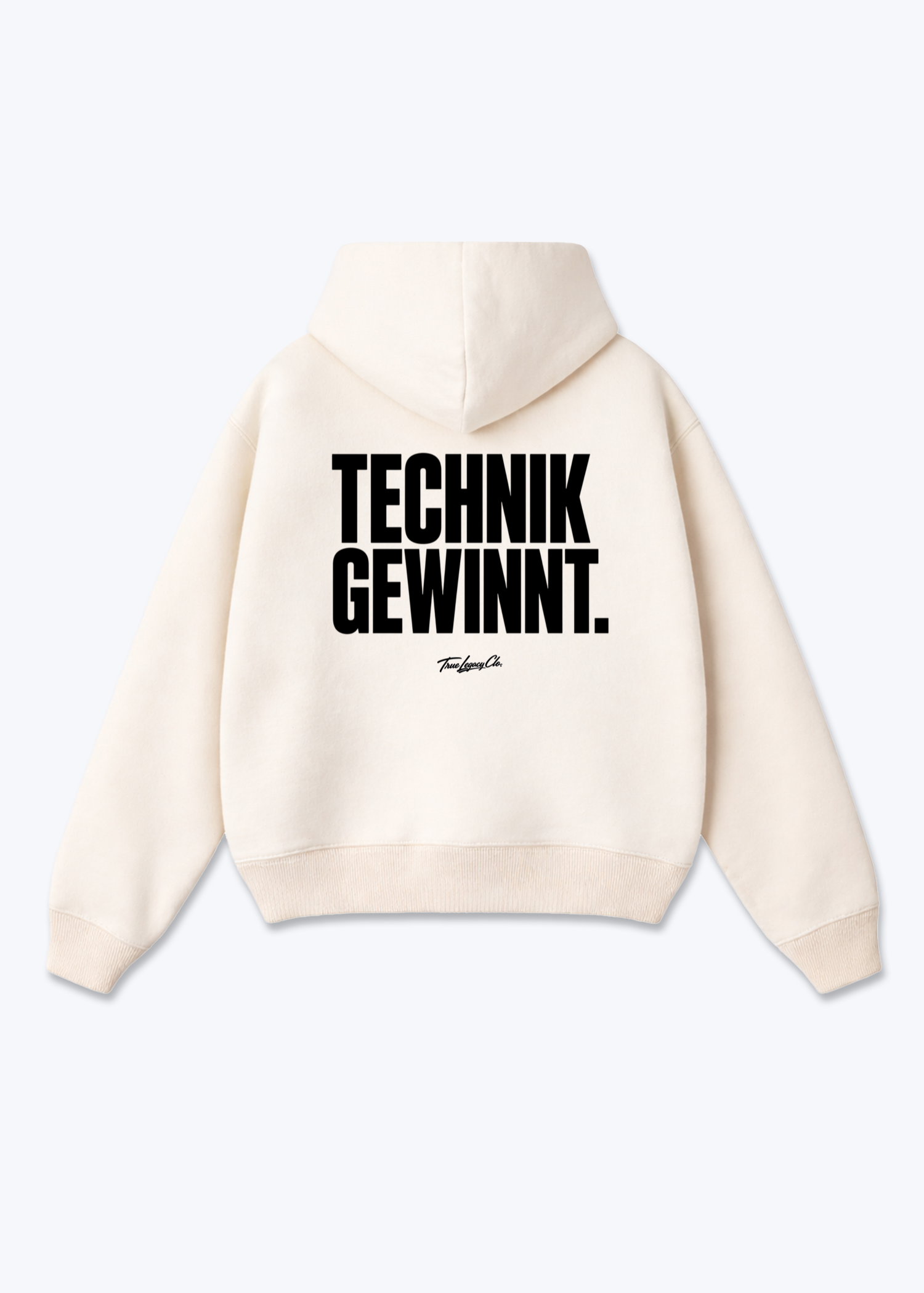 TECHNICK GEWINNT - Oversized Hoodie - Beige Back (Designed)