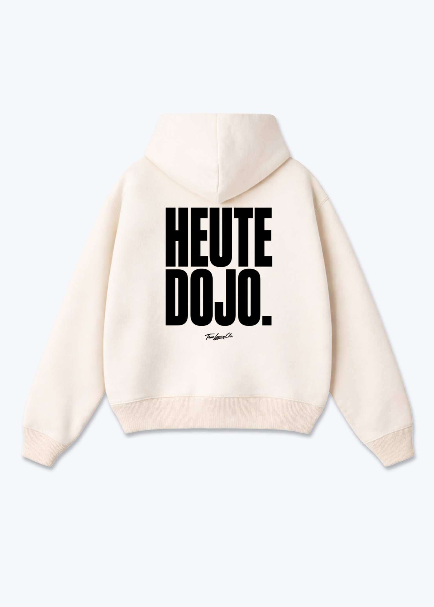 HEUTE DOJO. - Oversized Hoodie - Beige Back (Designed)