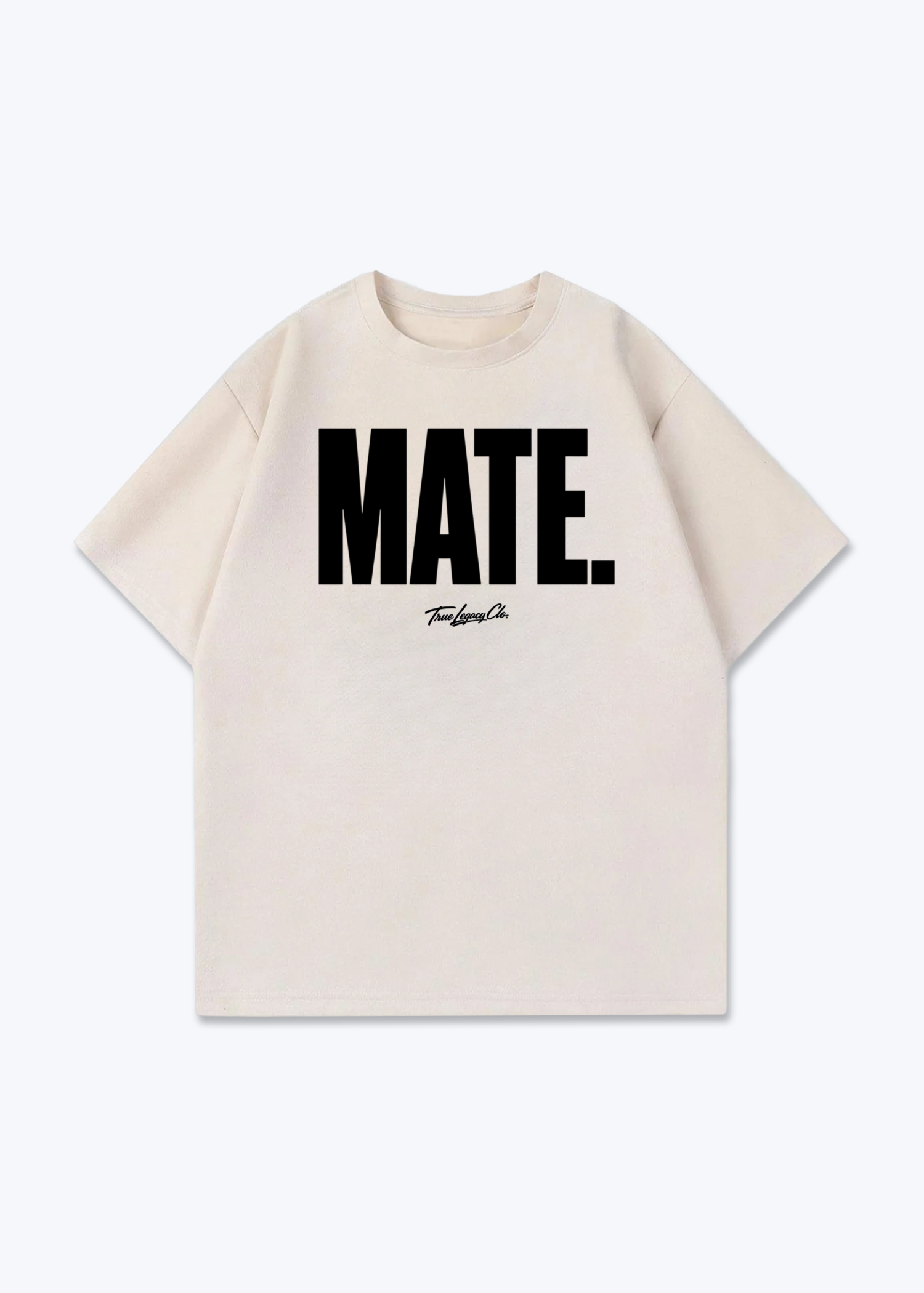 MATE - Oversized Shirt - Beige Front (Designed)