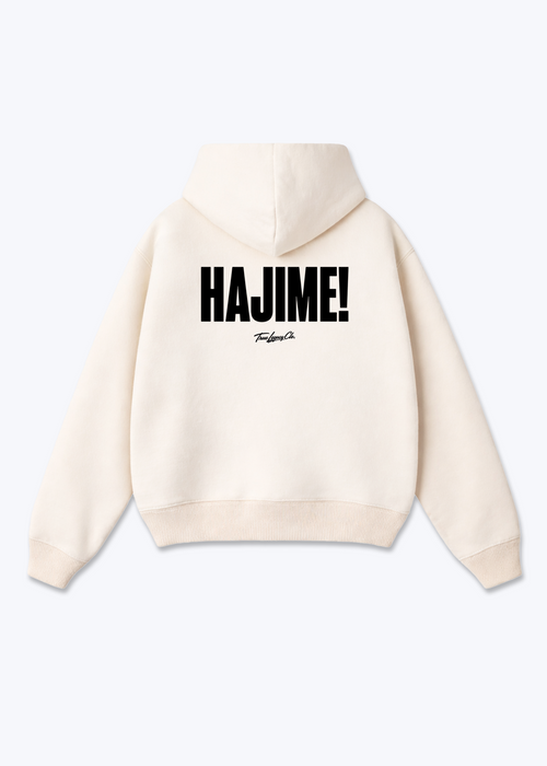 HAJIME - Oversized Hoodie - Beige Back (Designed)