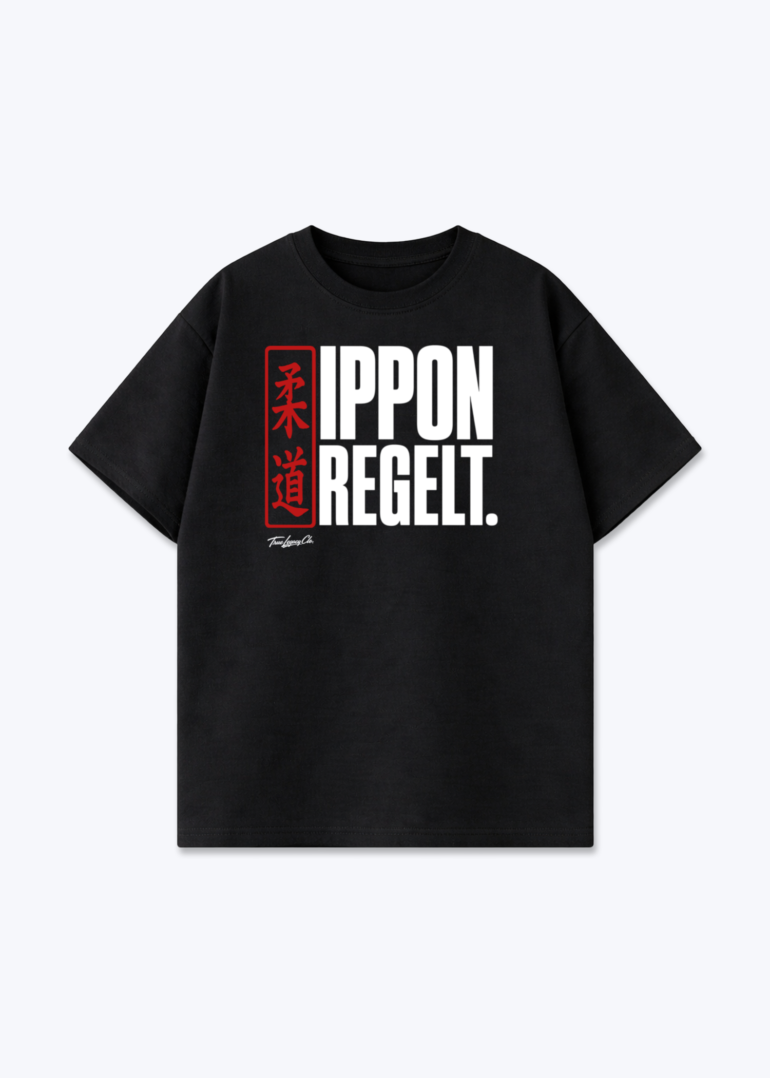 IPPON REGELT. | Kanji - Oversized Shirt - Black Front (Designed)