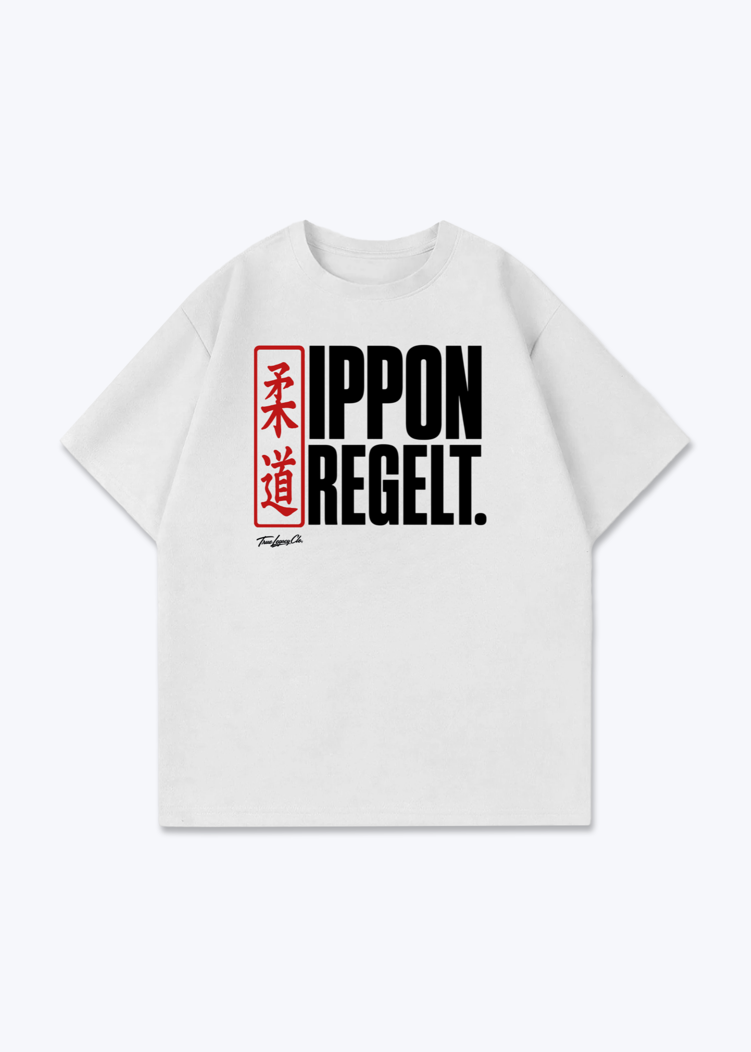 IPPON REGELT. | Kanji - Oversized Shirt - White Front (Designed)