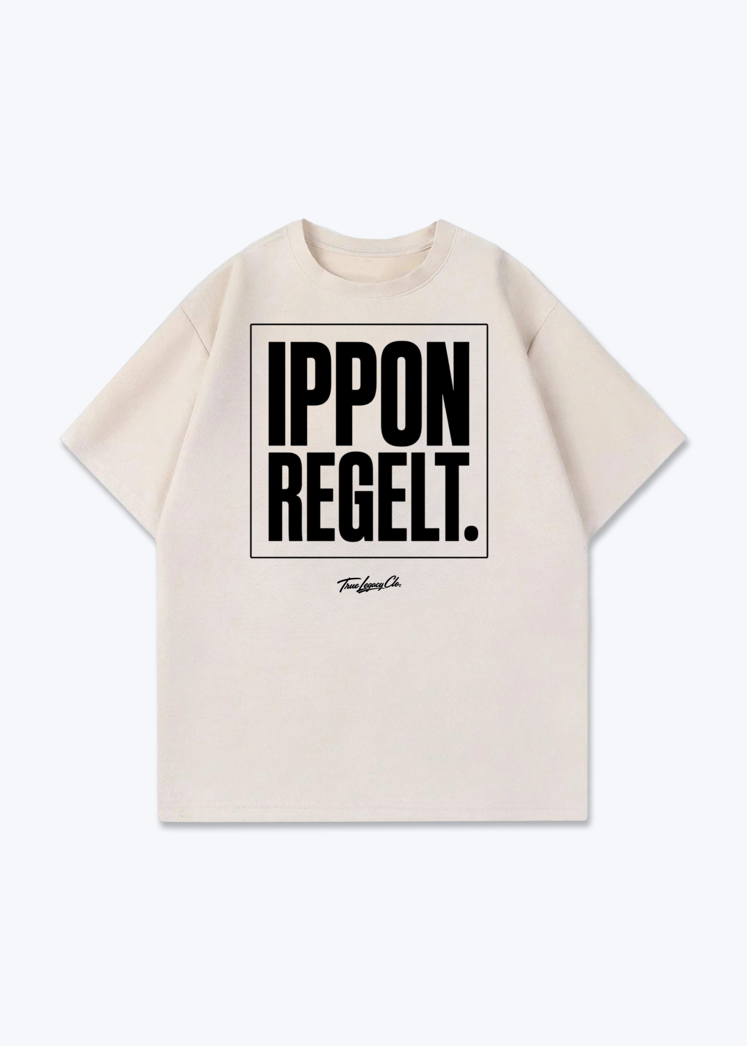IPPON REGELT. | FRAME - Oversized Shirt - Beige Front (Designed)