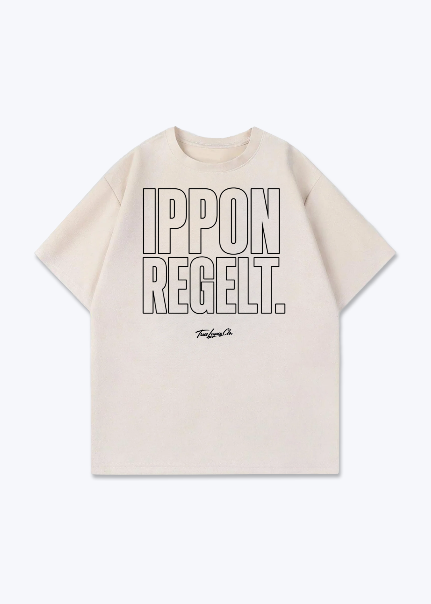 IPPON REGELT. | OUTLINE - Oversized Shirt - Beige Front (Designed)