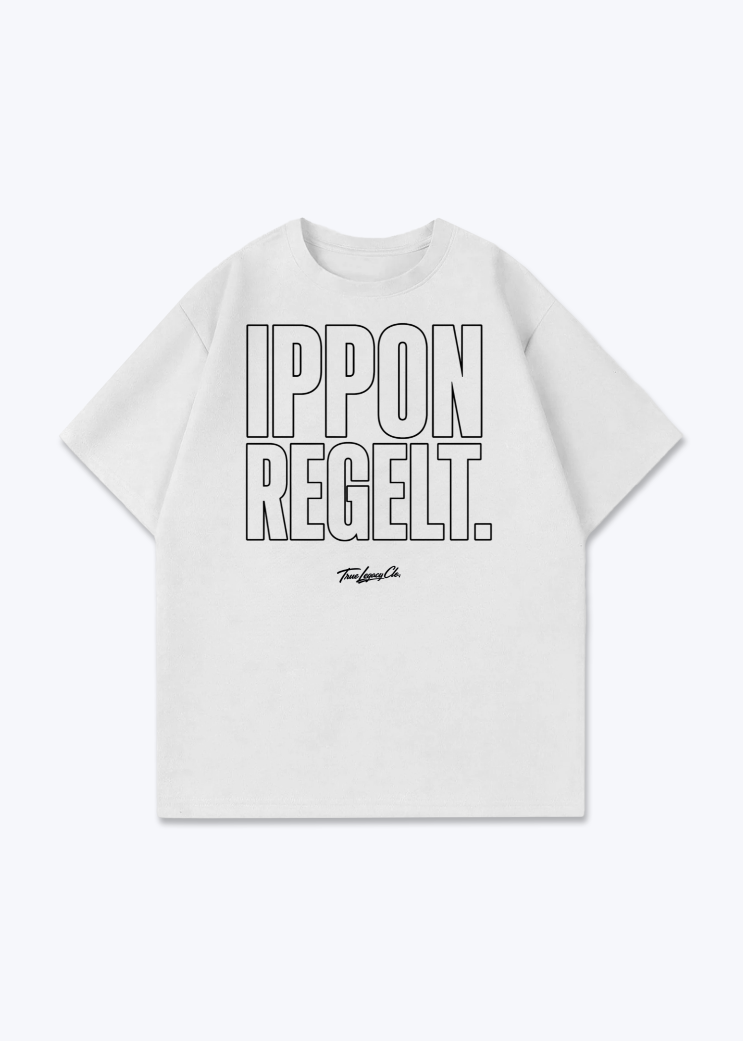 IPPON REGELT. | OUTLINE - Oversized Shirt - White Front (Designed)
