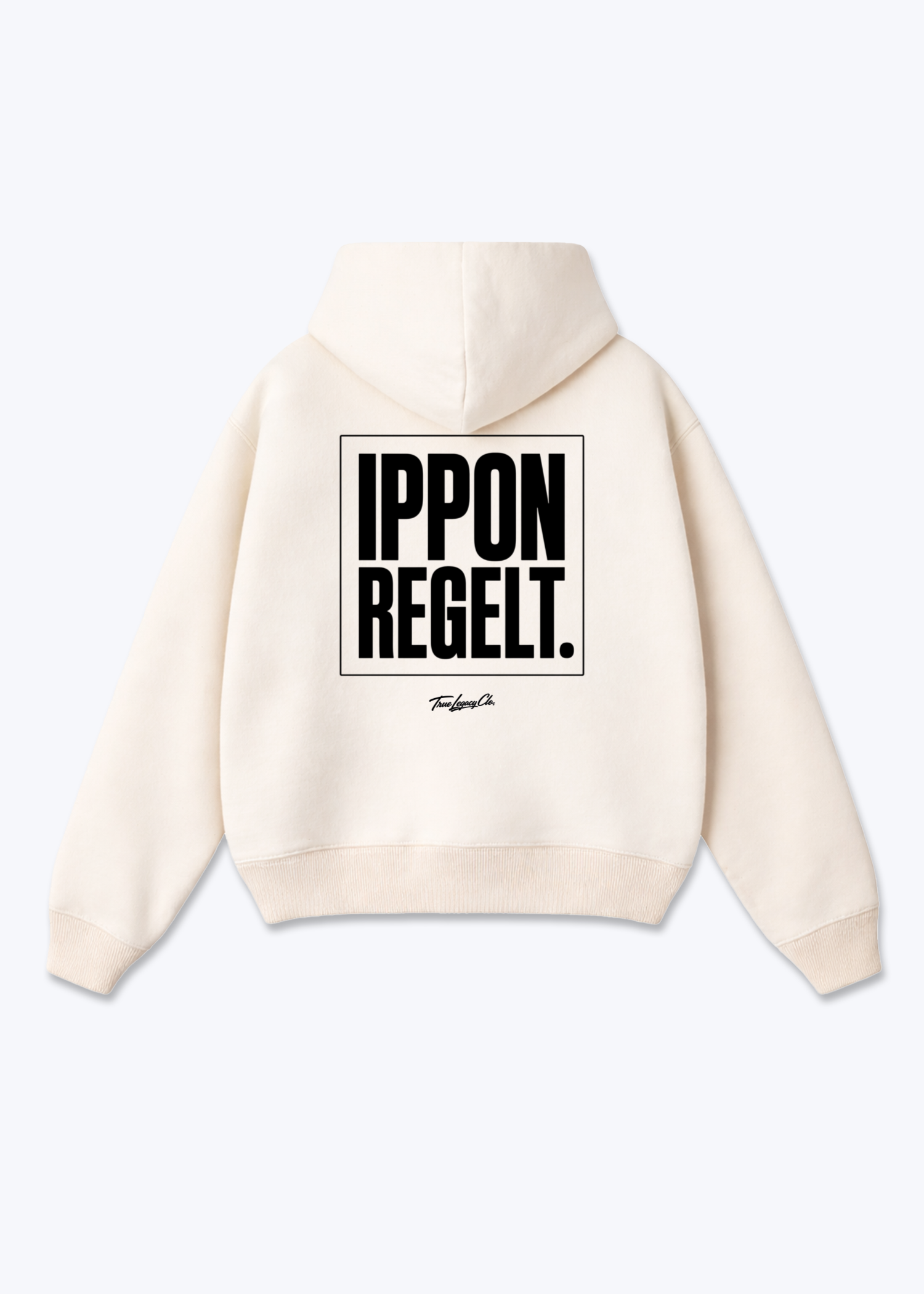 IPPON REGELT. | FRAMED - Oversized Hoodie - Beige Back (Designed)