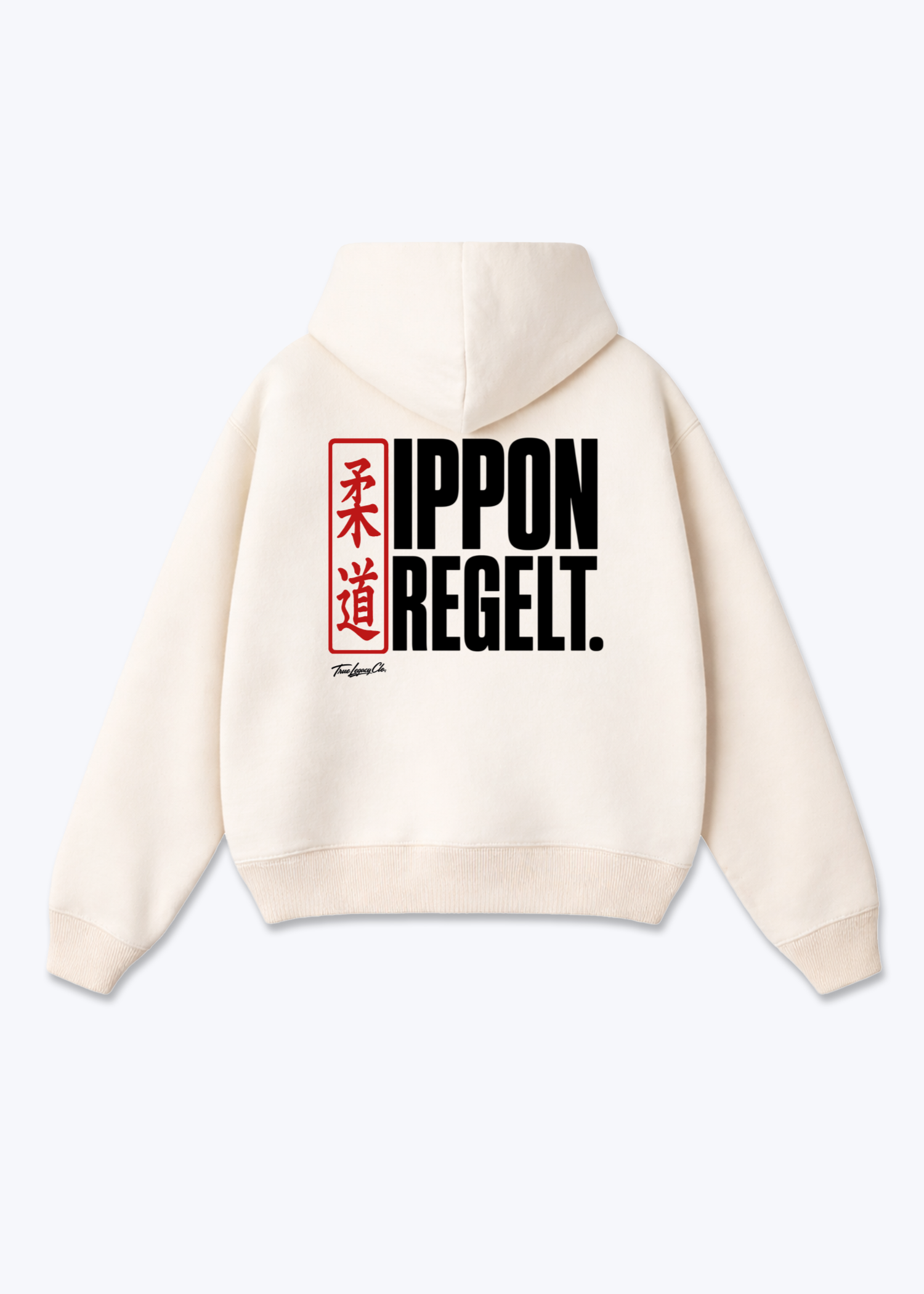 IPPON REGELT. | KANJI - Oversized Hoodie - Beige Back (Designed)