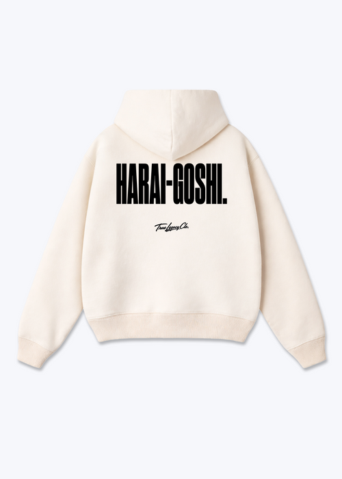 HARAI GOSHI - Oversized Hoodie - Beige Back (Designed)