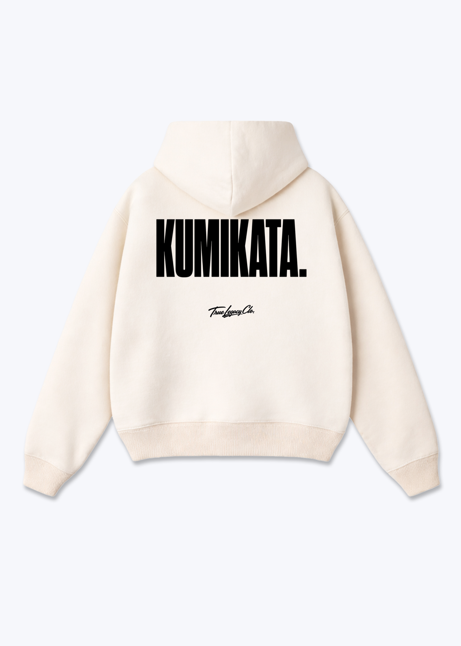 KUMIKATA - Oversized Hoodie - Beige Back (Designed)