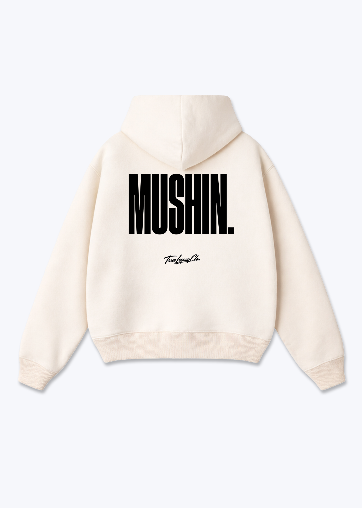 MUSHIN - Oversized Hoodie - Beige Back (Designed)