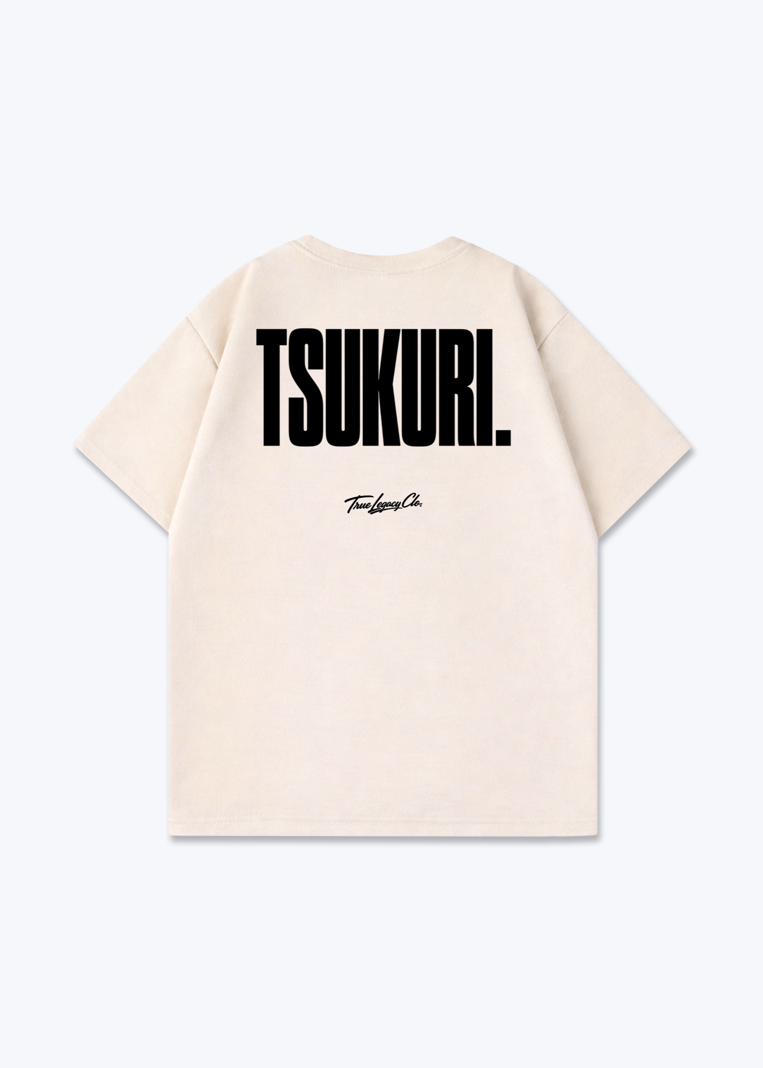 TSUKURI - Oversized Shirt - Beige Back (Designed)