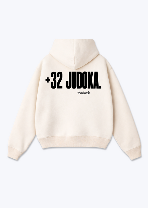 '+32 JUDOKA (BE) - Oversized Hoodie - Beige Back (Designed)
