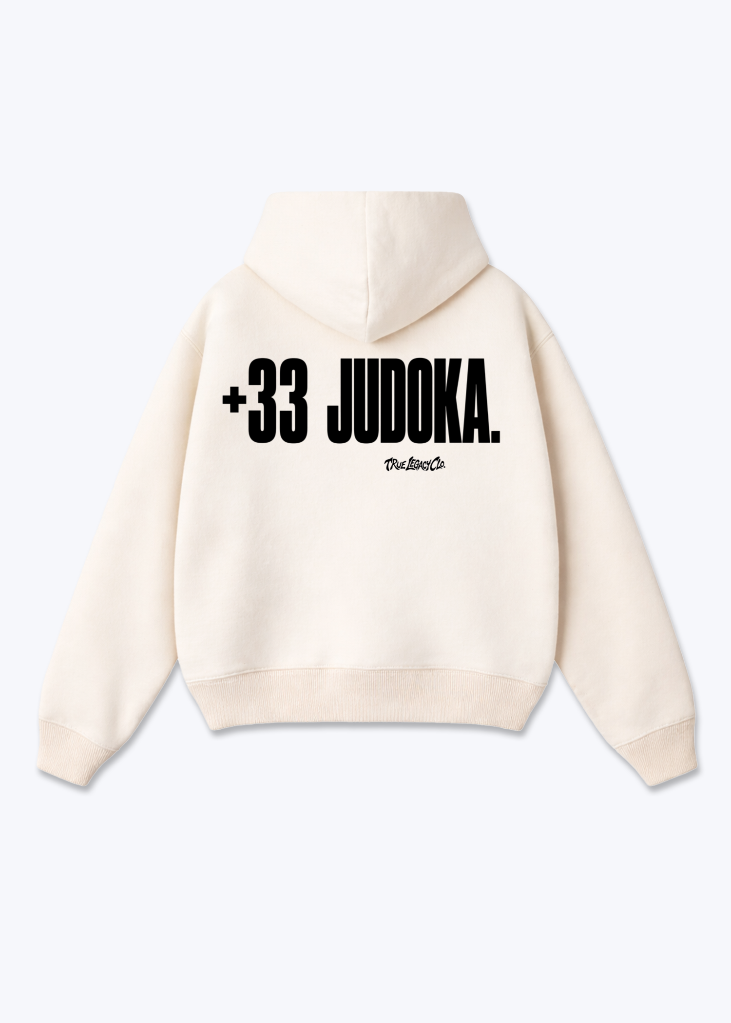 '+33 JUDOKA (FR) - Oversized Hoodie - Beige Back (Designed)