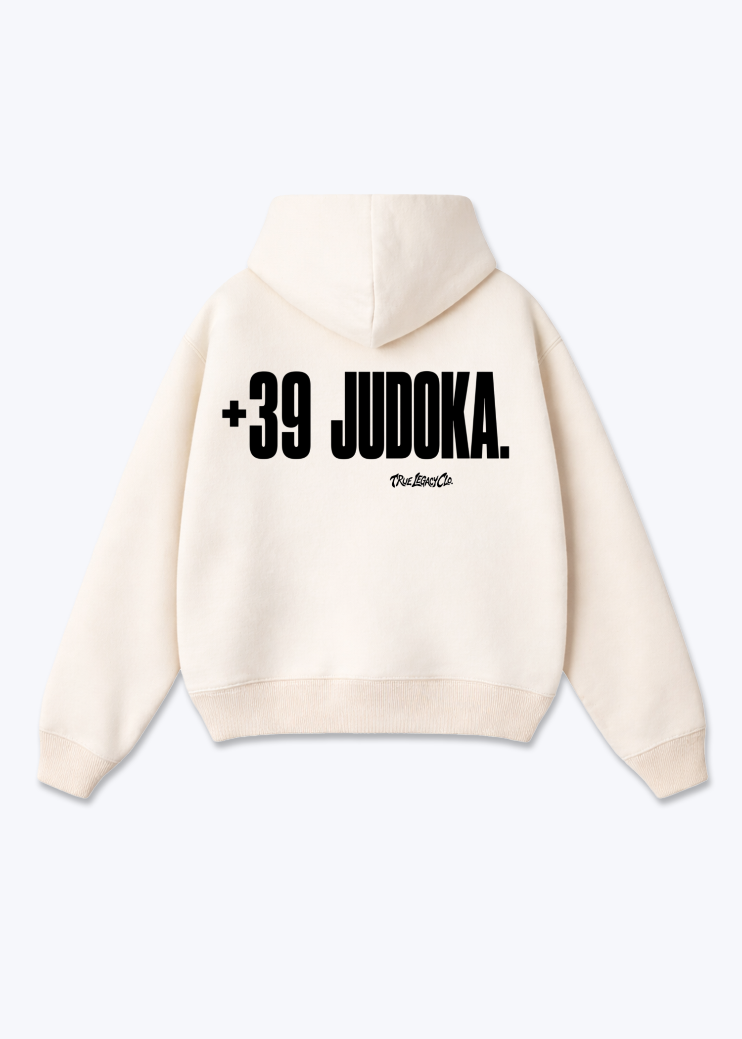 '+39 JUDOKA (IT) - Oversized Hoodie - Beige Back (Designed)