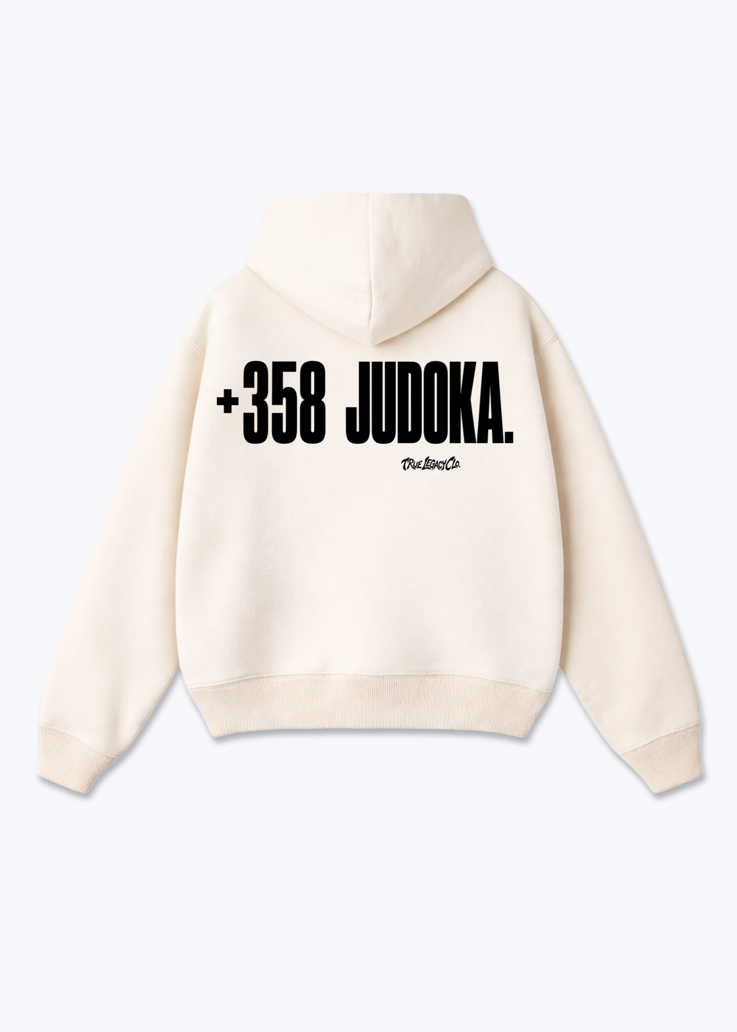 '+358 JUDOKA (FI) - Oversized Hoodie - Beige Back (Designed)