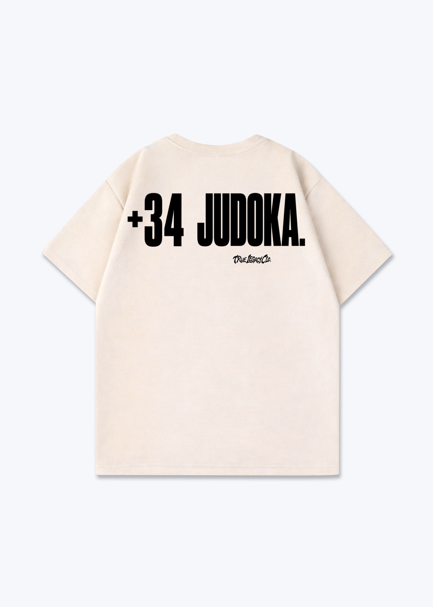 '+34 JUDOKA (ES) - Oversized Shirt - Beige Back (Designed)