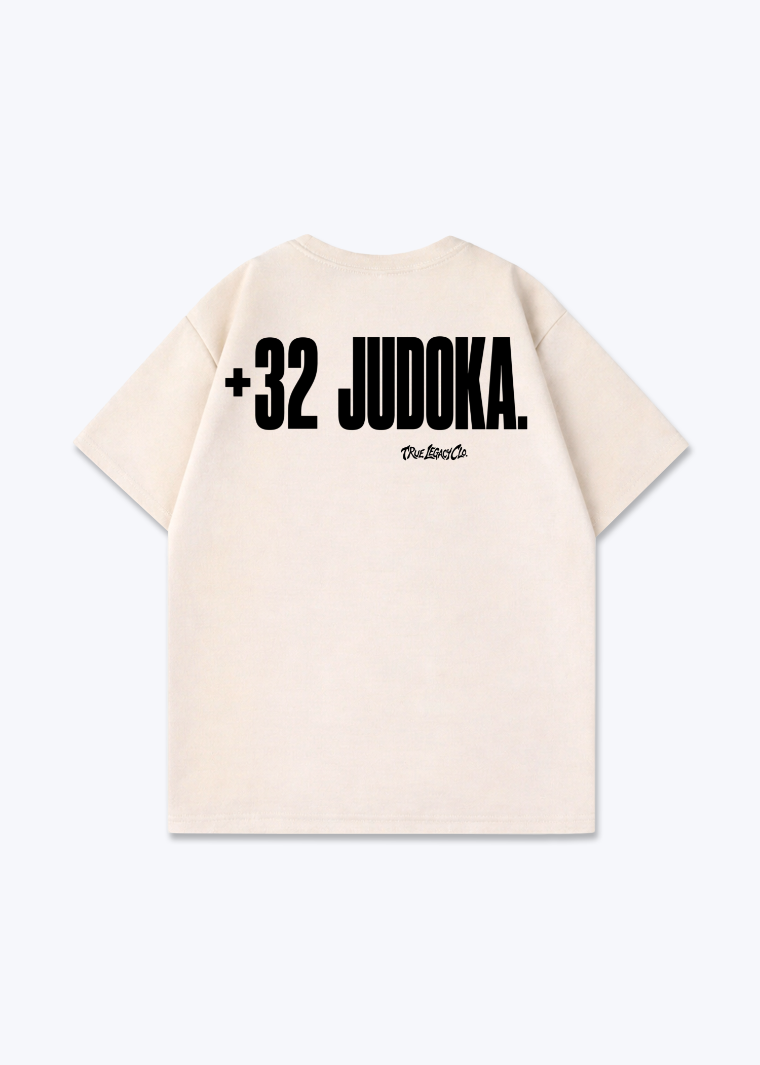 '+32 JUDOKA (BE) - Oversized Shirt - Beige Back (Designed)