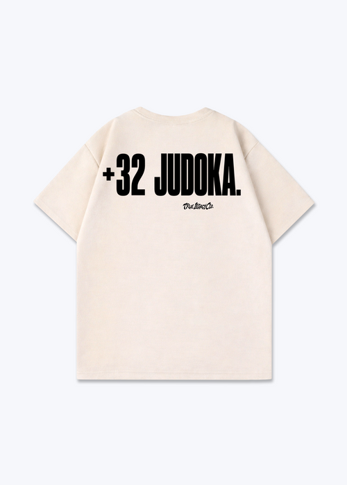 '+32 JUDOKA (BE) - Oversized Shirt - Beige Back (Designed)