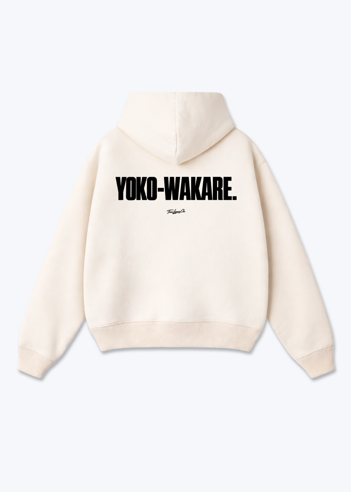 YOKO-WAKARE - Oversized Hoodie - Beige Back (Designed)