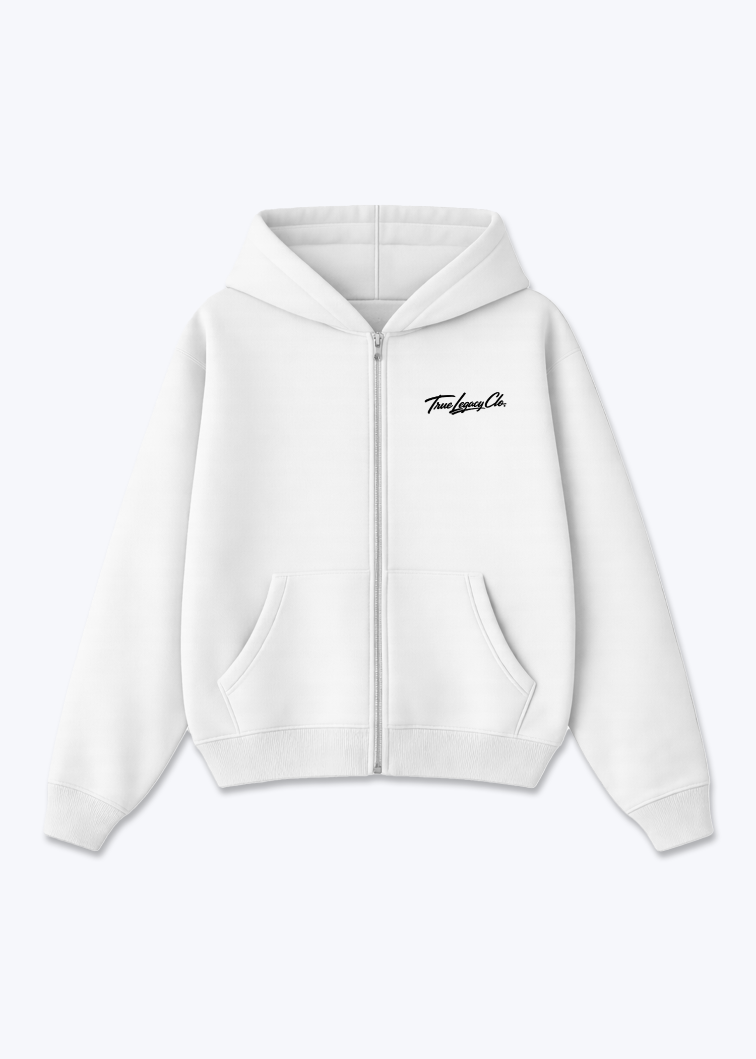 TRUE LEGACY CLO. (ORIGINAL) - Zip Hoodie - White Front (Designed)