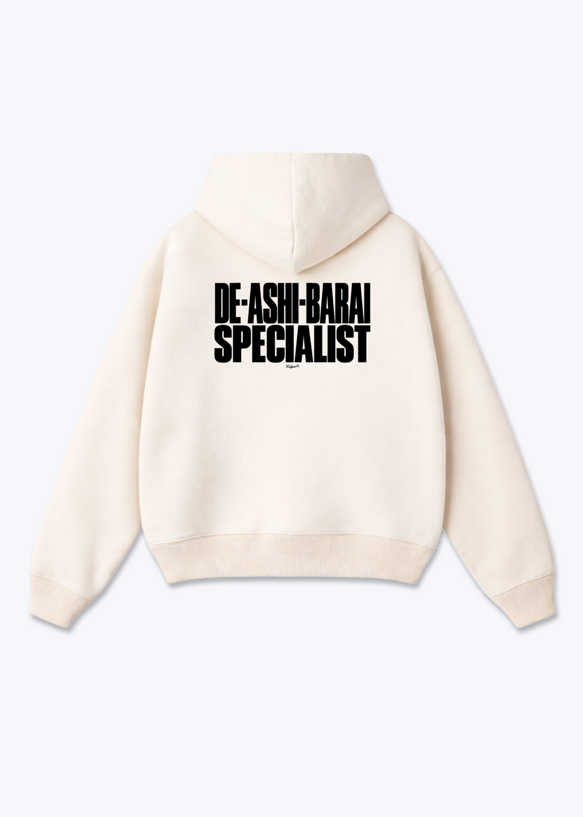 DE-ASHI-BARAI SPECIALIST - Oversized Hoodie - Beige Back (Designed)