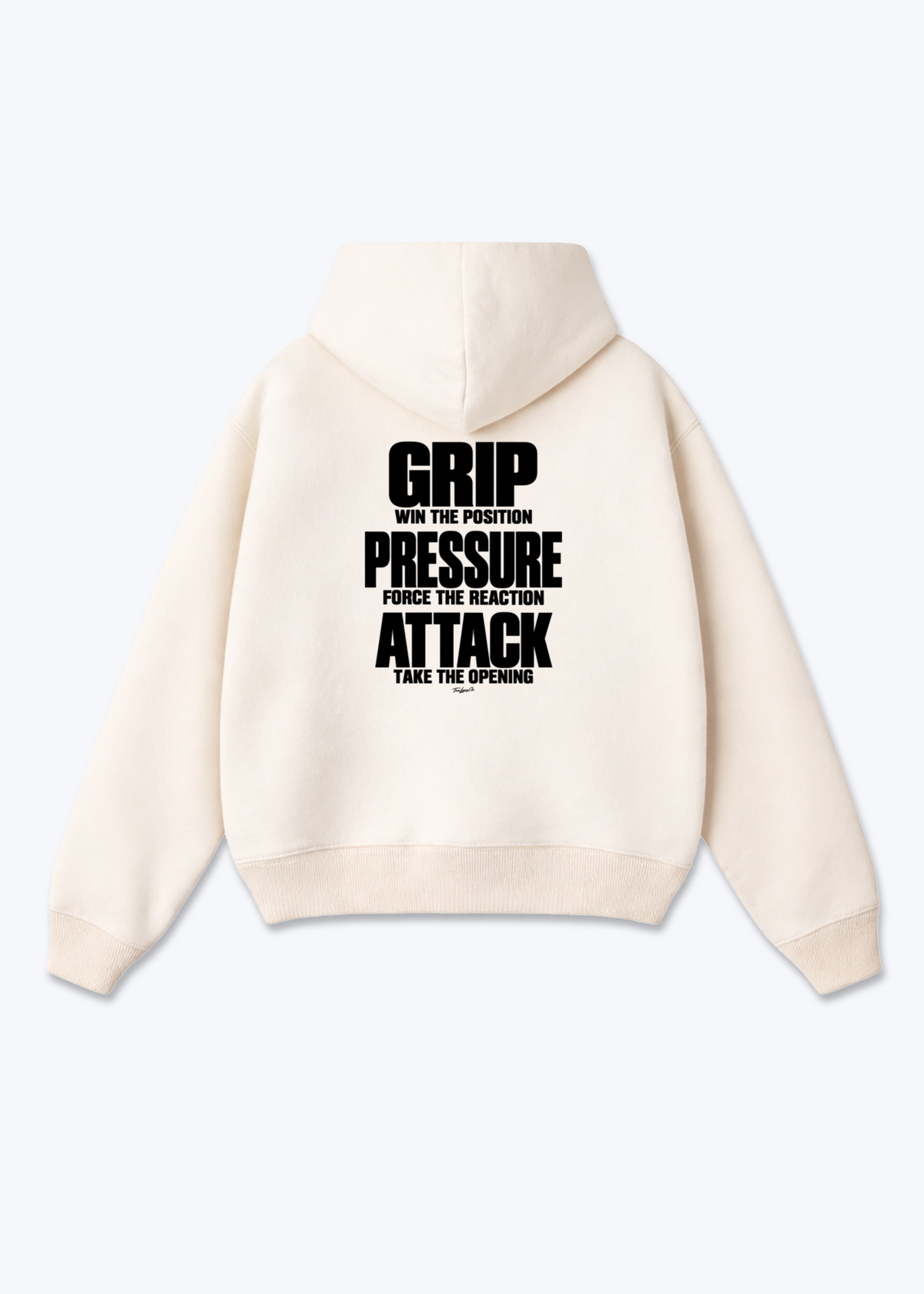 GRIP PRESSURE ATTACK - Oversized Hoodie - Beige Back (Designed)