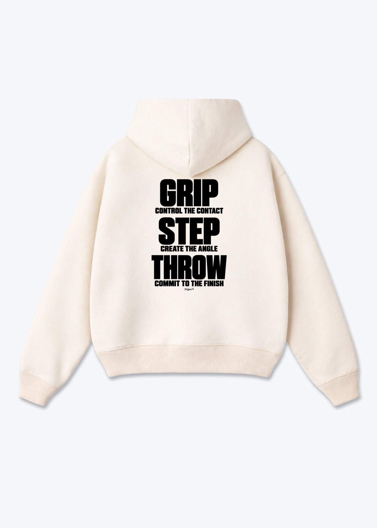 GRIP STEP THROW - Oversized Hoodie - Beige Back (Designed)