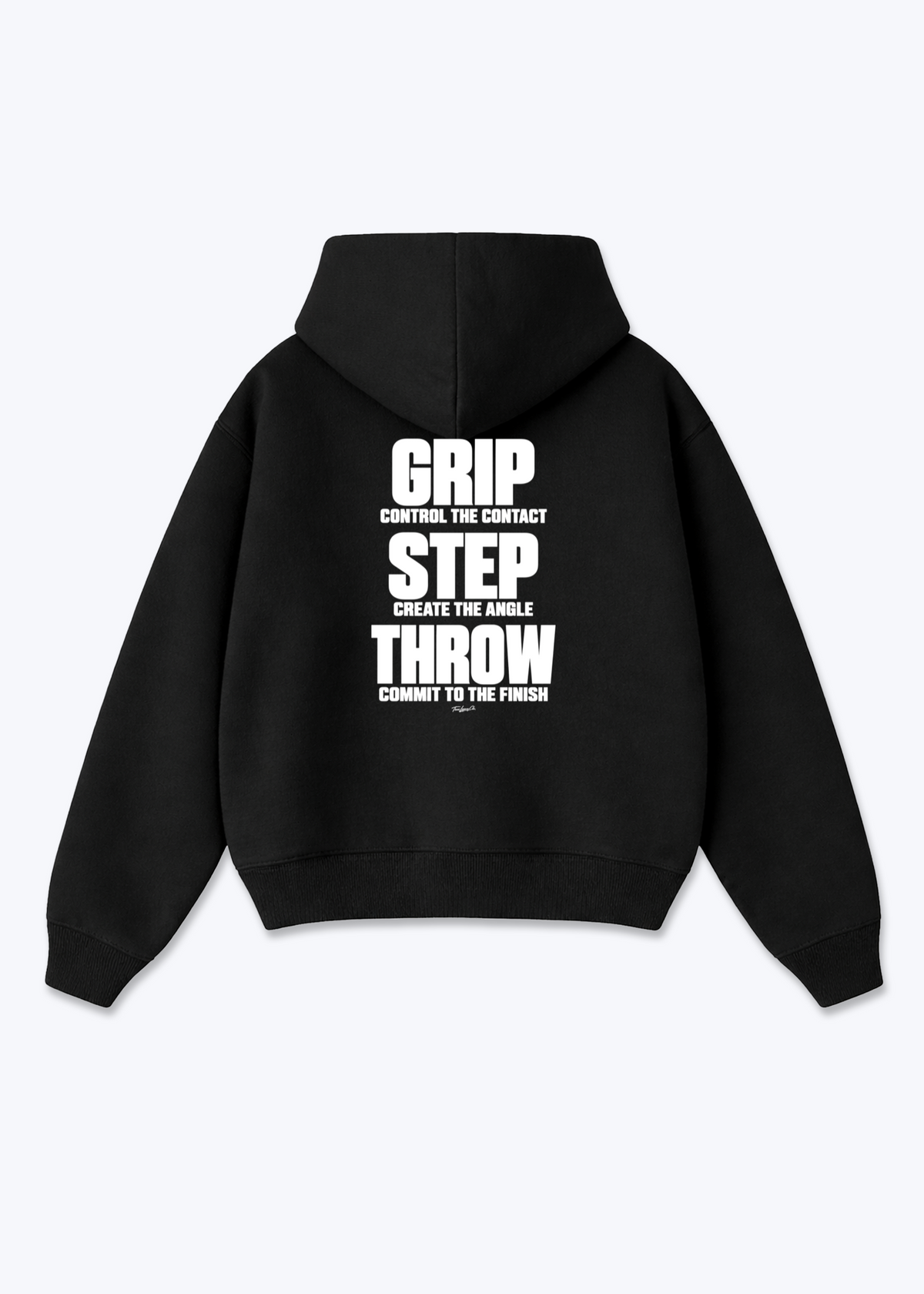 GRIP STEP THROW - Oversized Hoodie - Black Back (Designed)