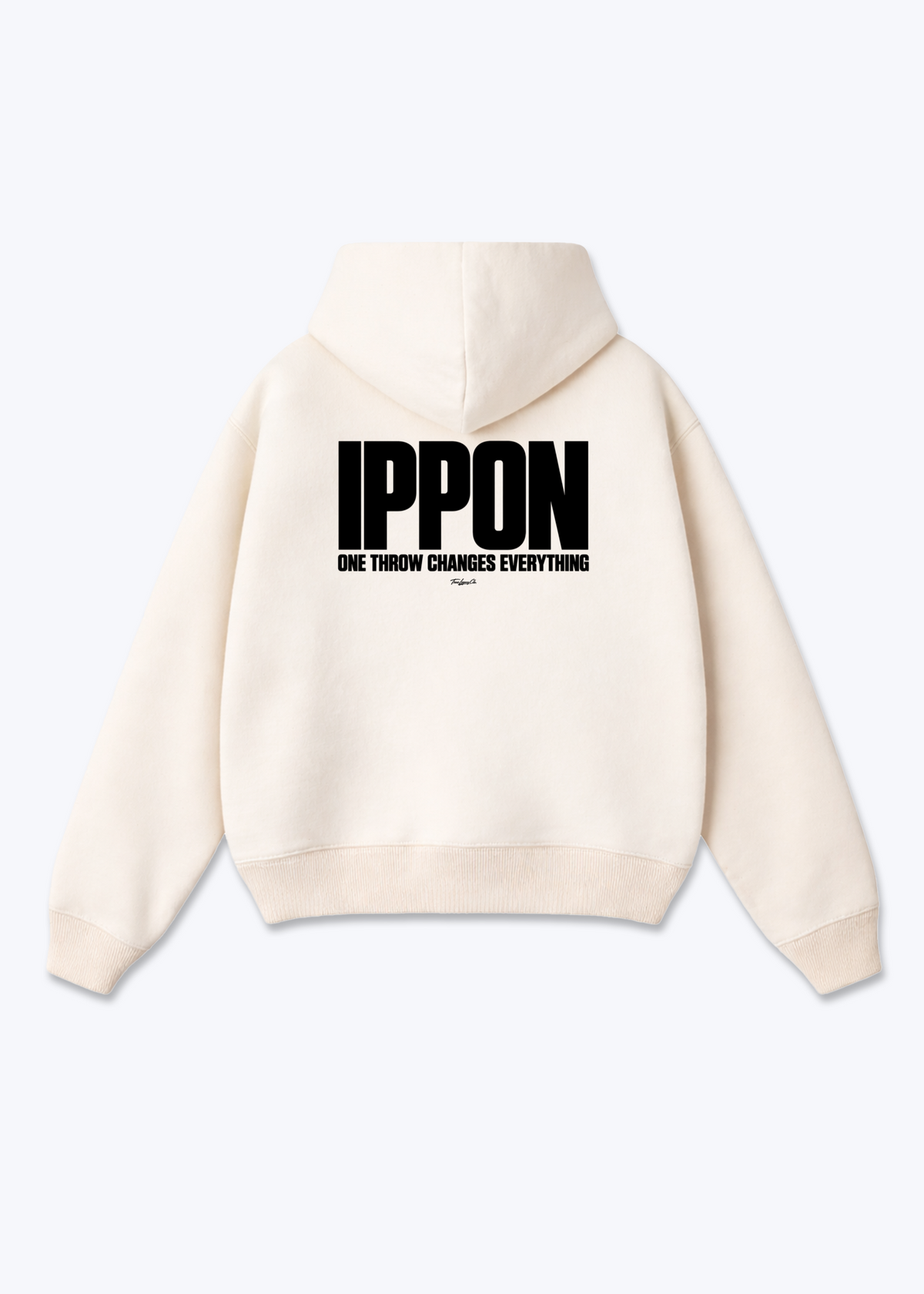 IPPON ONE THROW CHANGES EVERYTHING - Oversized Hoodie - Beige Back (Designed)
