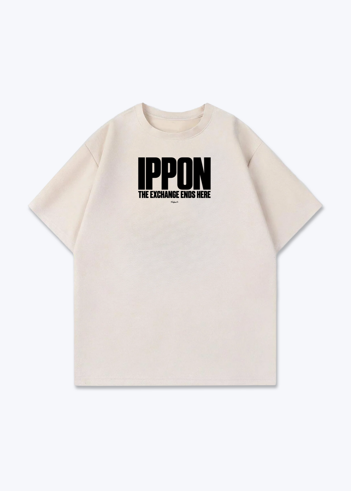 IPPON EXCHANGE ENDS HERE - Oversized Shirt - Beige Front (Designed)