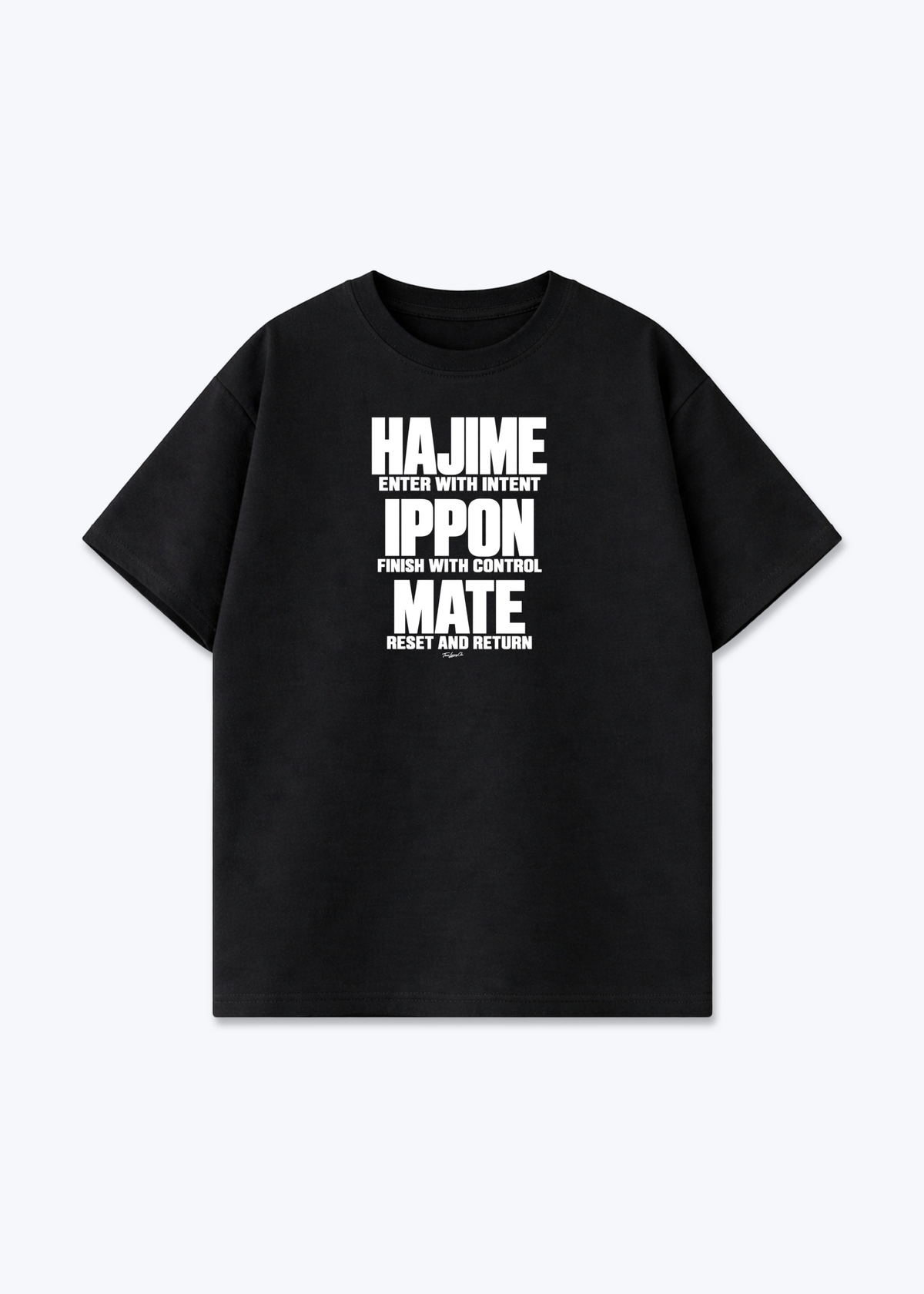 HAJIME / IPPON / MATE - Oversized Shirt - Black Front (Designed)
