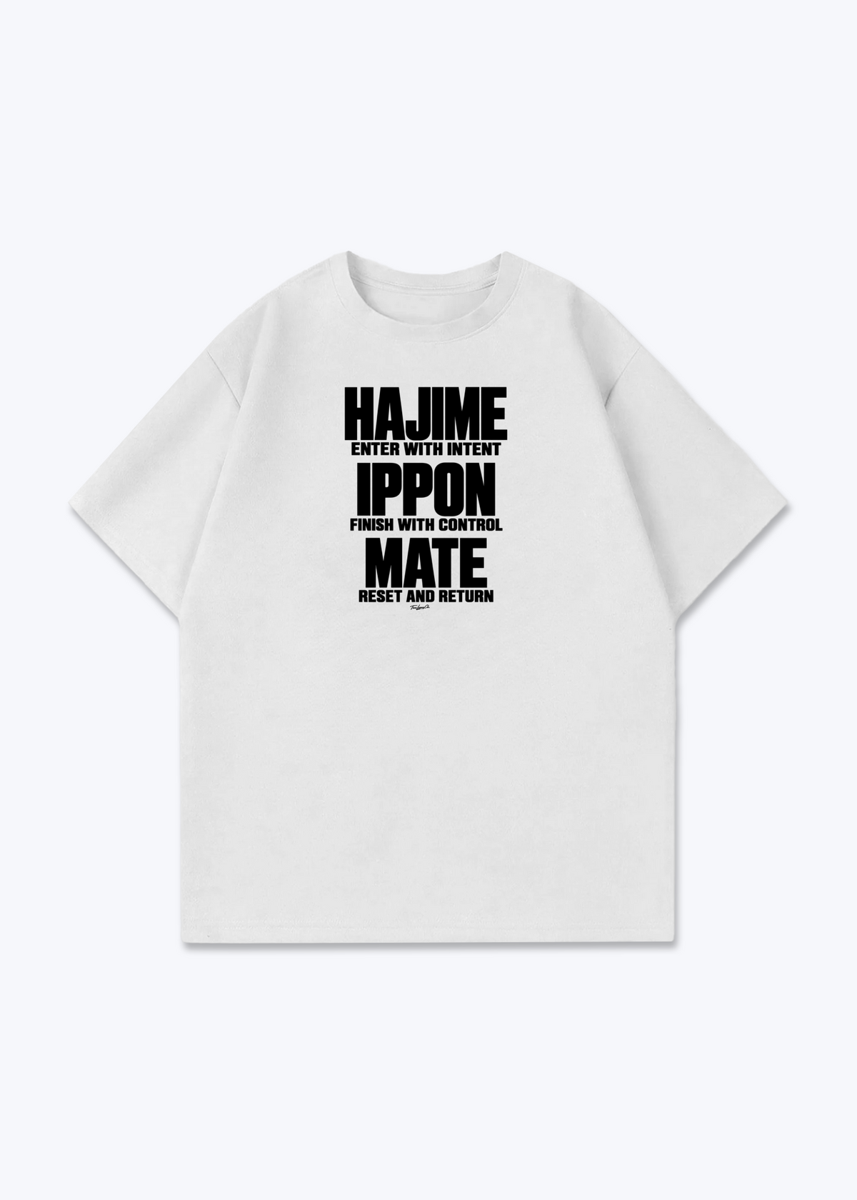 HAJIME / IPPON / MATE - Oversized Shirt - White Front (Designed)