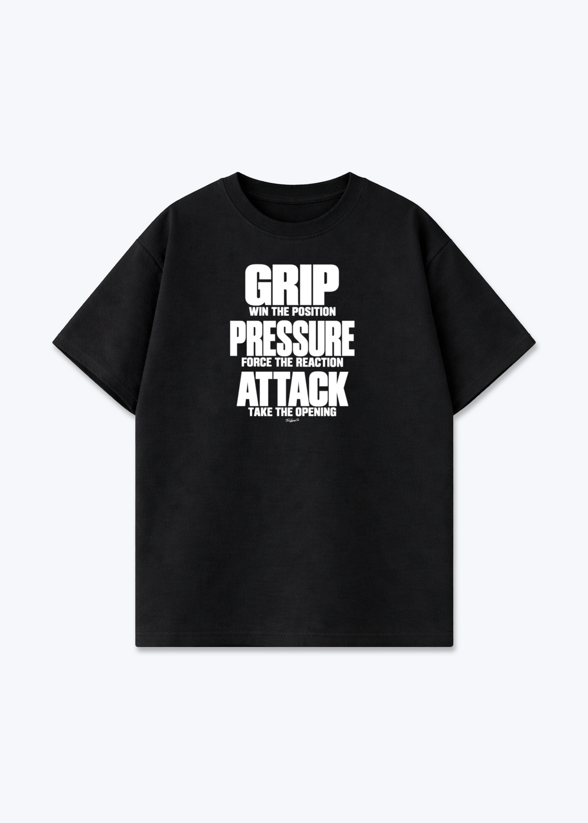 GRIP PRESSURE ATTACK - Oversized Shirt - Black Front (Designed)
