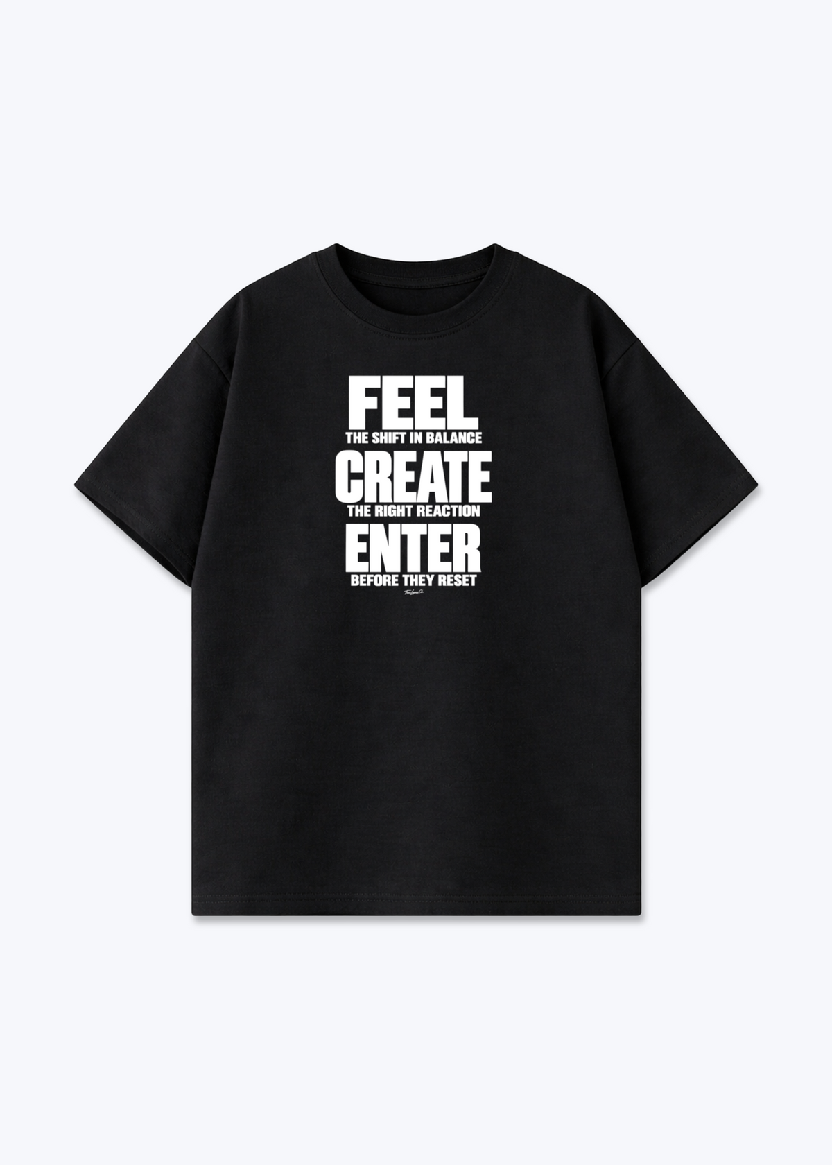 FEEL CREATE ENTER - Oversized Shirt - Black Front (Designed)