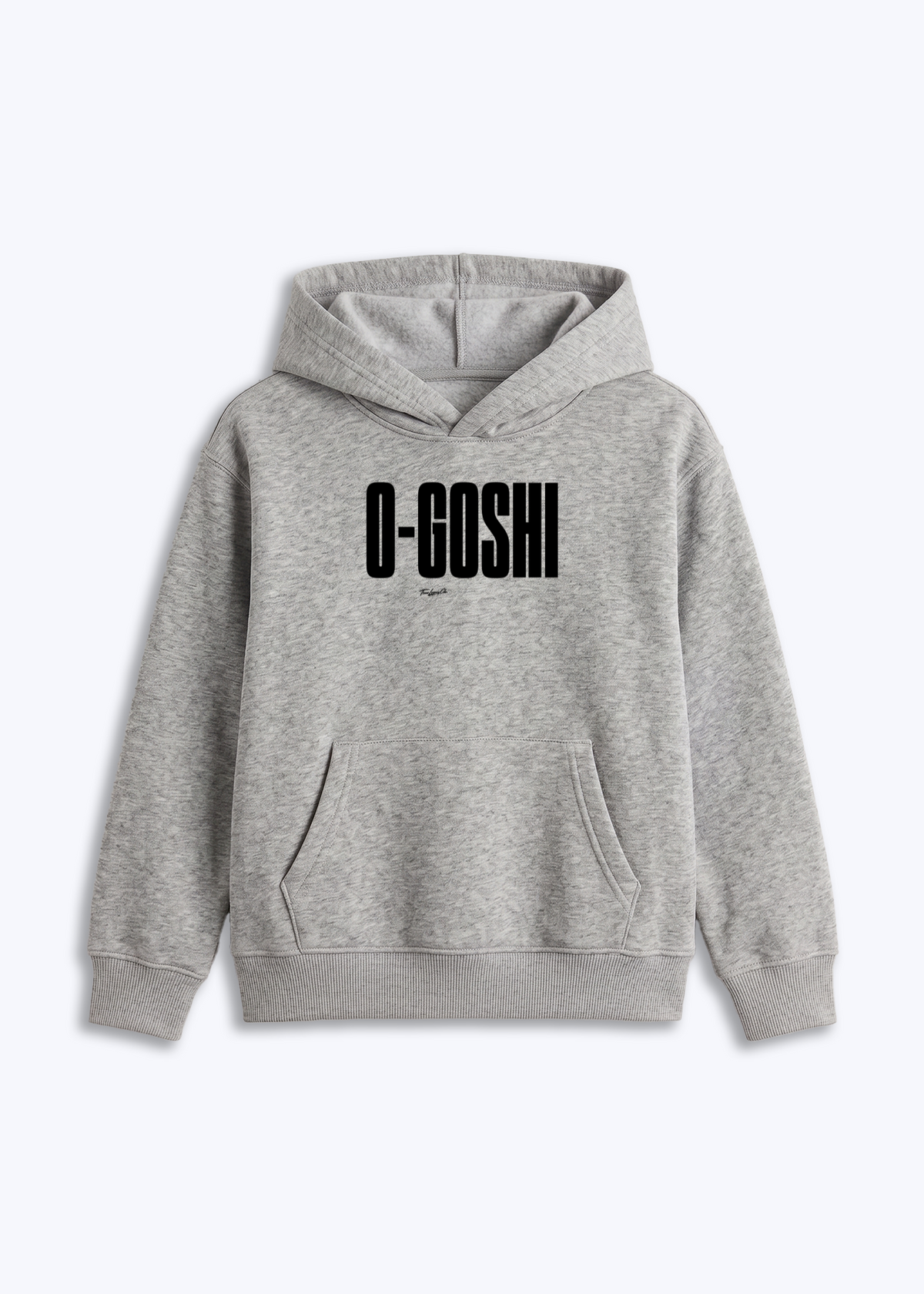 O-GOSHI - Kids Hoodie - Grau Front (Designed)