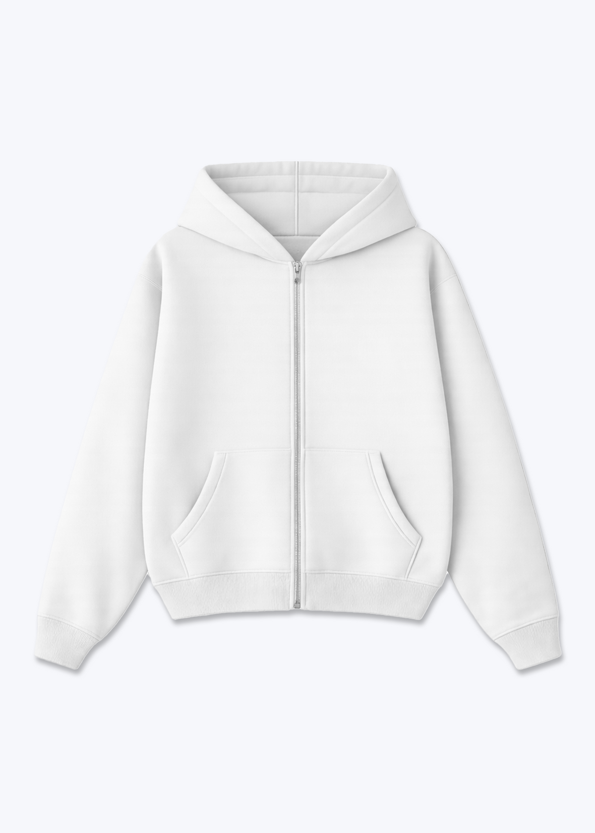 CLEAN BLANK - Zip Hoodie - White Front Base